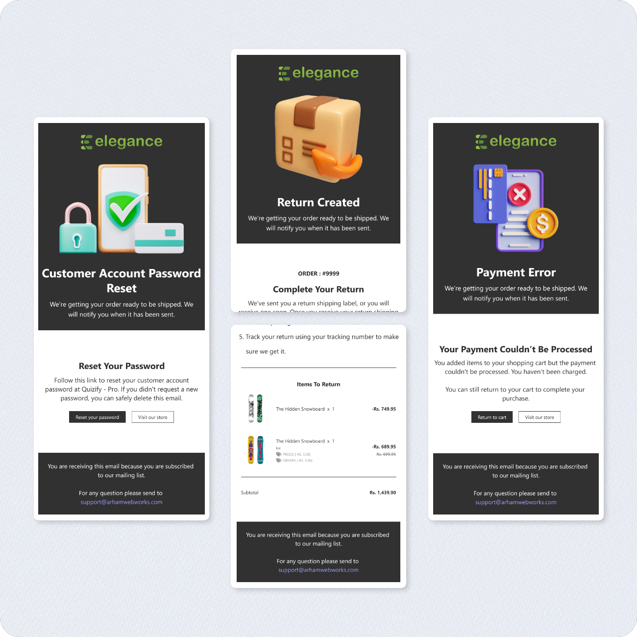 Elegance - Shopify Email Notification Templates