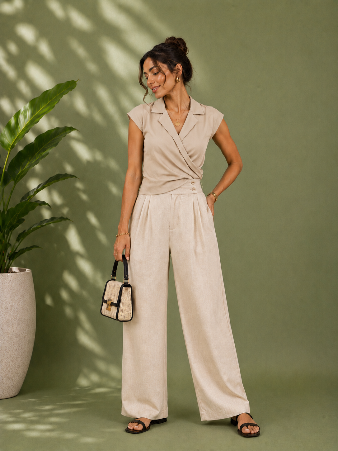 Midnight Muse Wrap Top Set