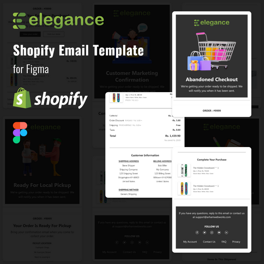 Eleganz – Design von Shopify-Benachrichtigungs-E-Mails – Figma
