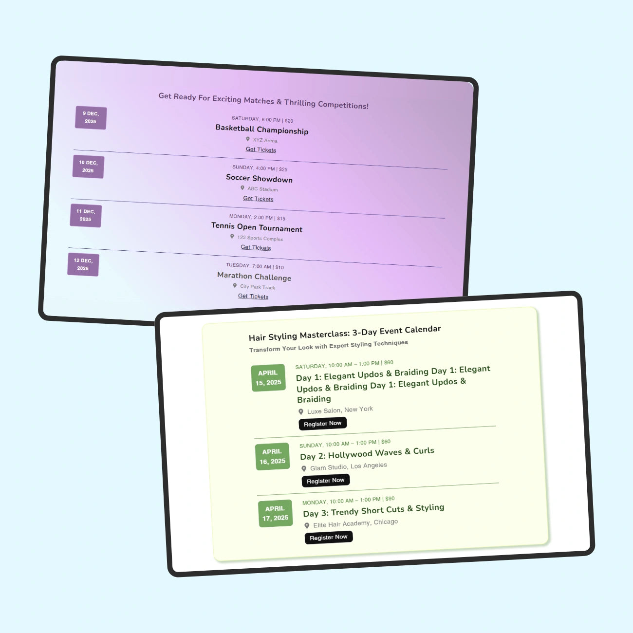 Iconic - Event calendar #2