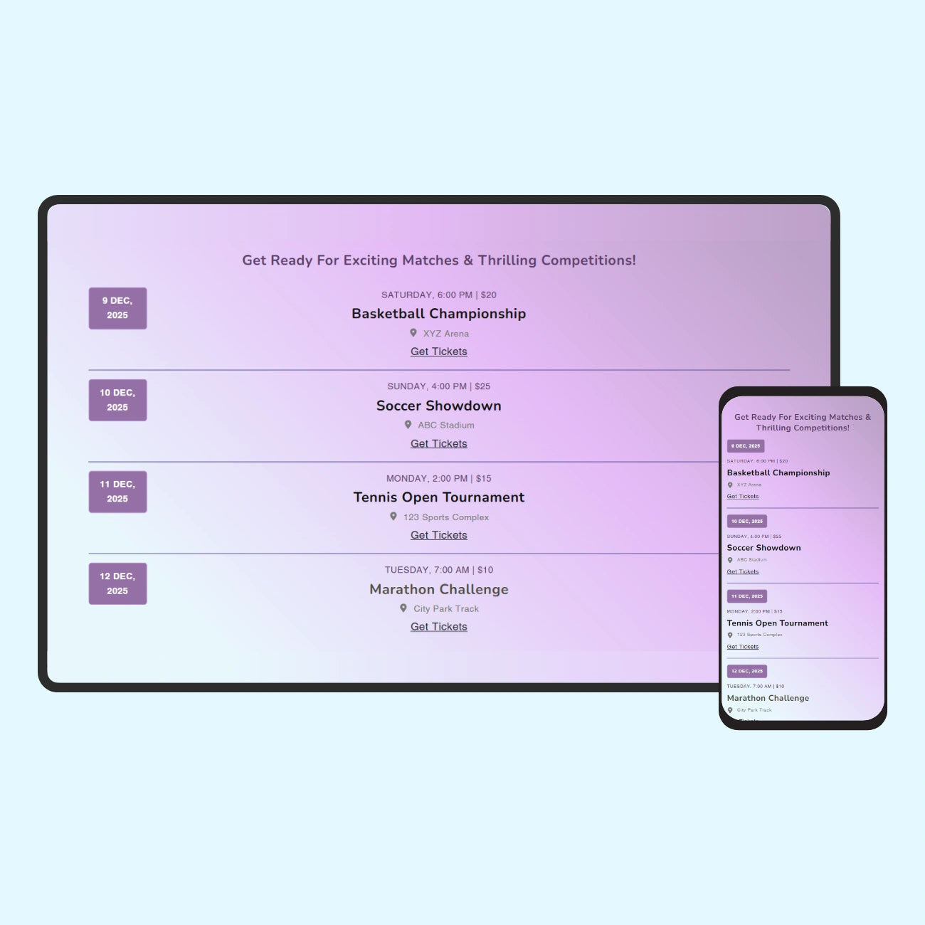 Iconic - Event calendar #2