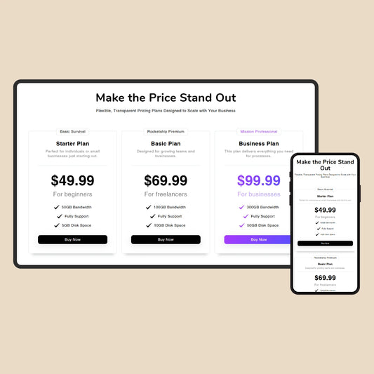 Iconic - Price table