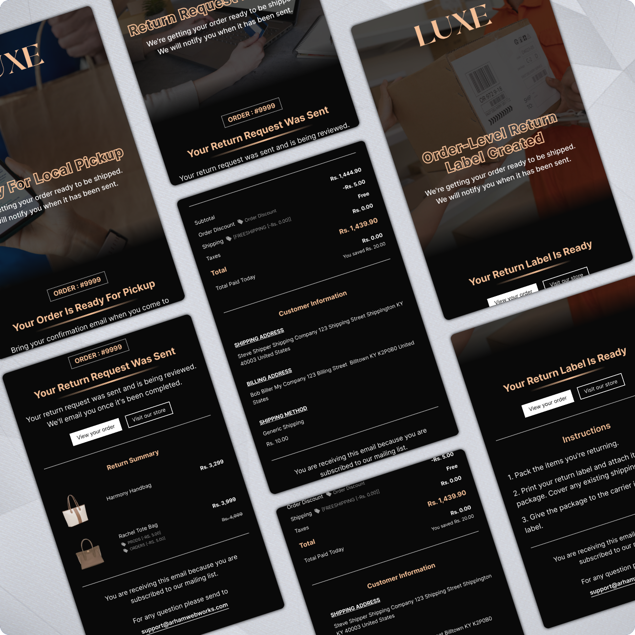 Luxe - Shopify Notification Emails Design - Figma