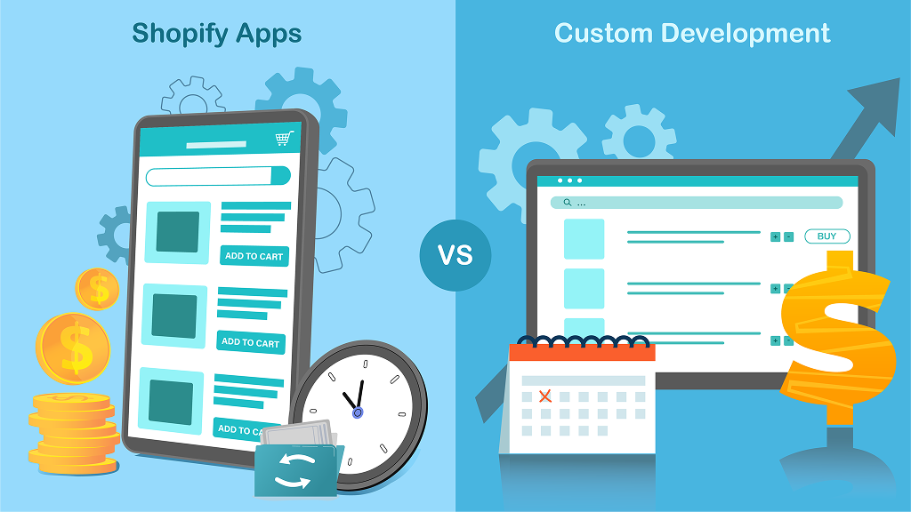 Shopify Apps vs. Custom Development: Which One is Right for You?