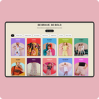 Colorful women’s fashion collection categories displayed on an online store page