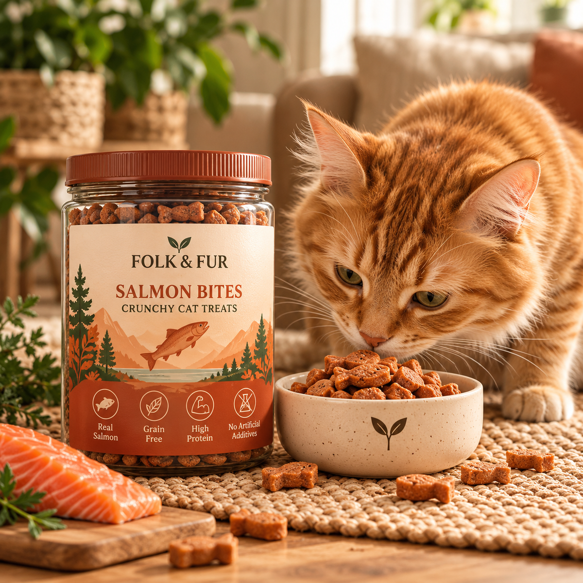 Salmon Bites Crunchy Cat Treats