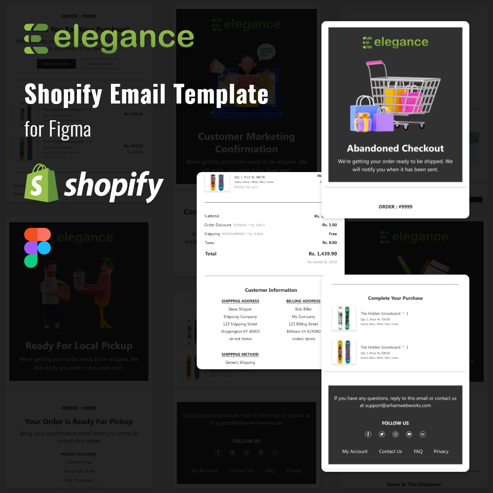 Elegance - Shopify Notification Emails Design - Figma