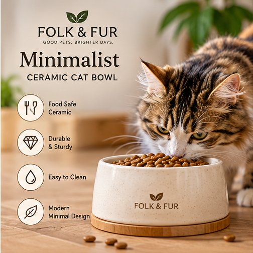 Minimalist Ceramic Cat Bowl