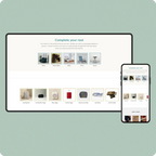 Responsive product catalog showcasing furniture and travel accessories on desktop and mobile screens.