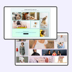 Collage of images on a computer screen with a focus on lifestyle and fashion.