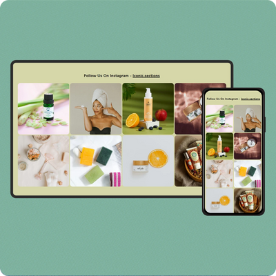 Instagram skincare product collage with mobile preview.