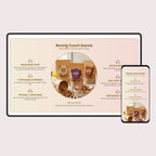 Digital display and smartphone showing 'Morning Crunch Granola' packaging and branding.
