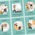 Collection of 'Florianne Rose' branded cards showing different stages of an order process.