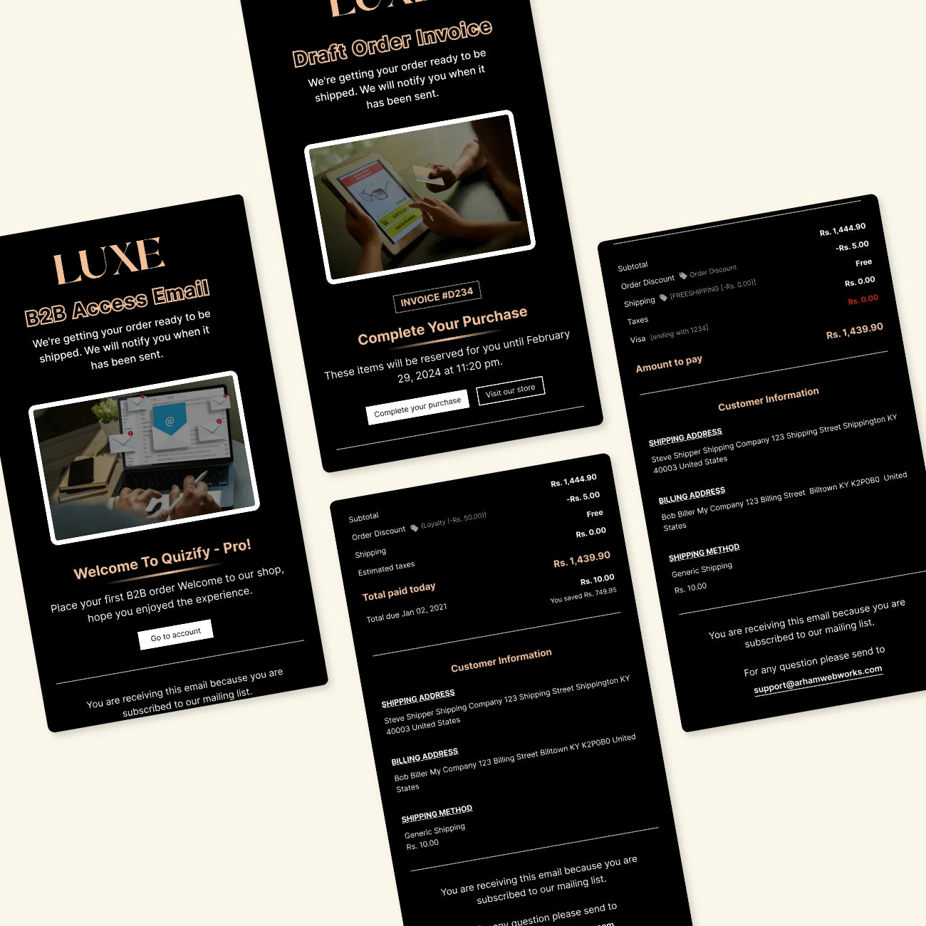 Luxe - Shopify Email Notification Templates