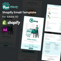 Shopify email template with Paw Sitivity branding on a light dark background