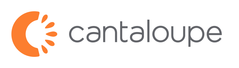 Cantaloupe logo with an orange abstract design on a white background