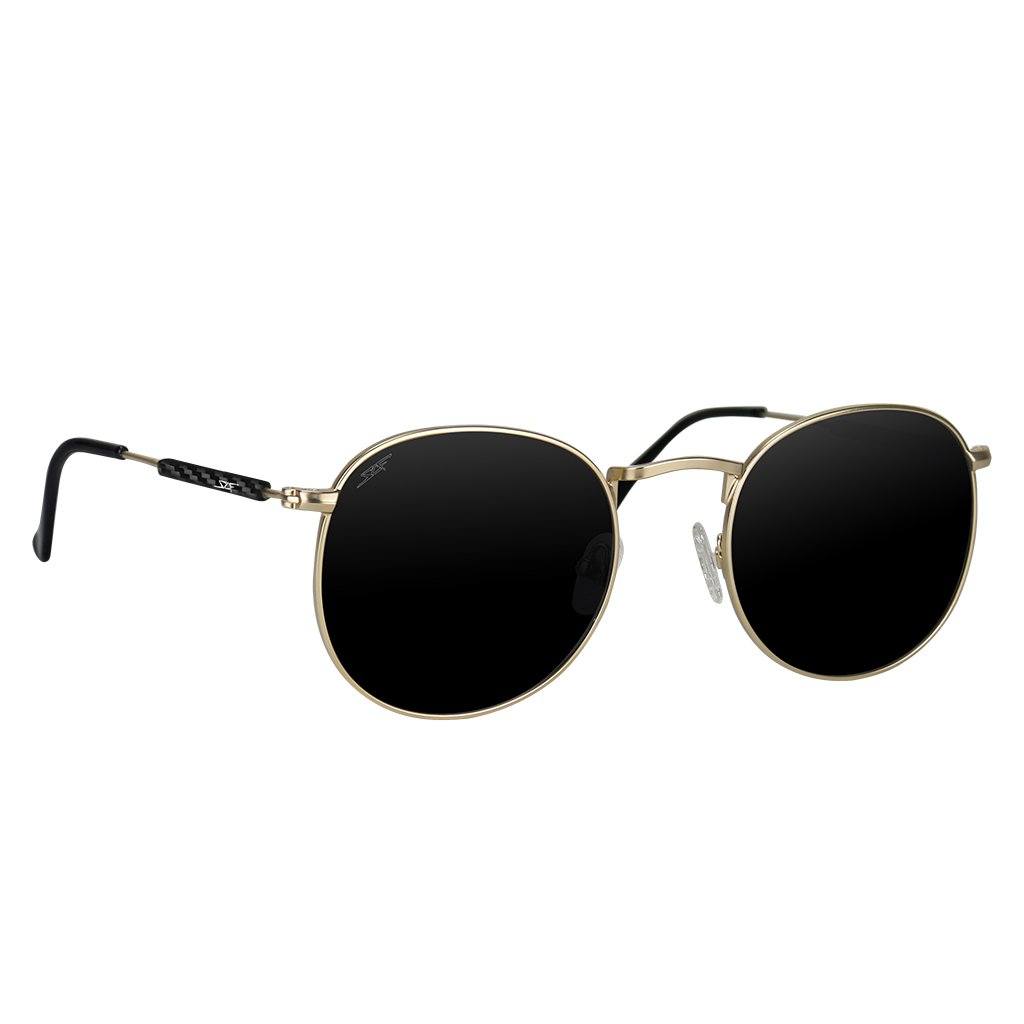 Real Carbon Fiber Sunglasses (Polarized Lens | Carbon Fiber Temples | Gold)