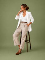 Elara Beige Blazer Ensemble