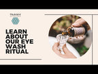 Advertisement for Paavani Ayurveda eye wash ritual with a hand pouring liquid into a glass.