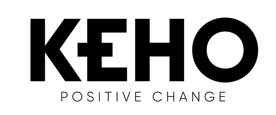 Black 'KEHO' logo with 'POSITIVE CHANGE' text on a transparent background