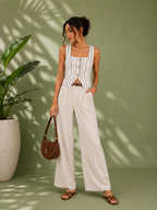 Santorini Stripe Linen Set