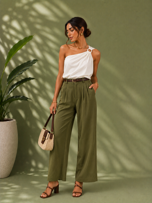 Olivia Olive Wide-Leg Look
