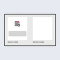 Illustration of a calendar icon with two sections, one visible and one invisible, on a light gray background.