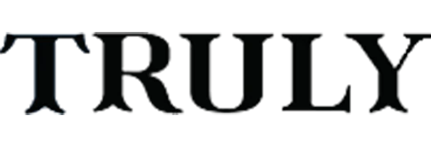 The word 'TRULY' in a stylized font on a transparent background