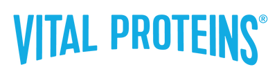 Vital Proteins logo in blue on a white background